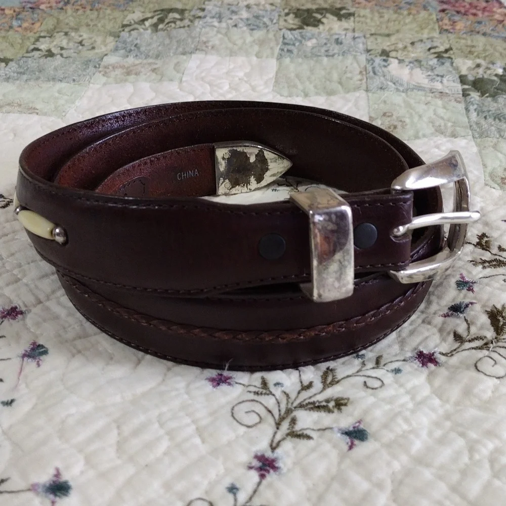 Vintage Onyx By Brighton Toronto Taper Leather Belt Size‎ 40